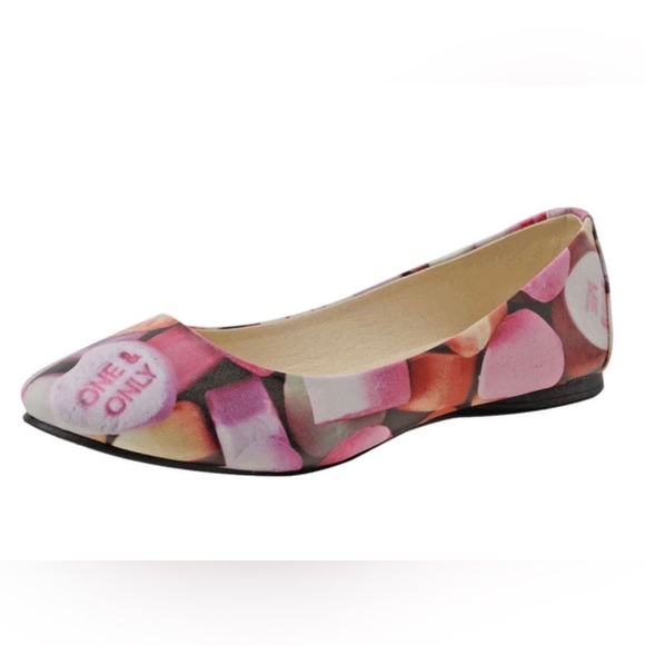 TUK Footwear Womens Colorful Candy Heart Ballet Flats Size 7 or 8 - Picture 1 of 6